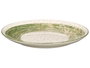 Vessia Plato Llano Patinado Verde 26 cm, Cerámica de Porcelana, Blanco y Verde, Plato Redondo 27.2x27.2x3 cm (Set de 24)