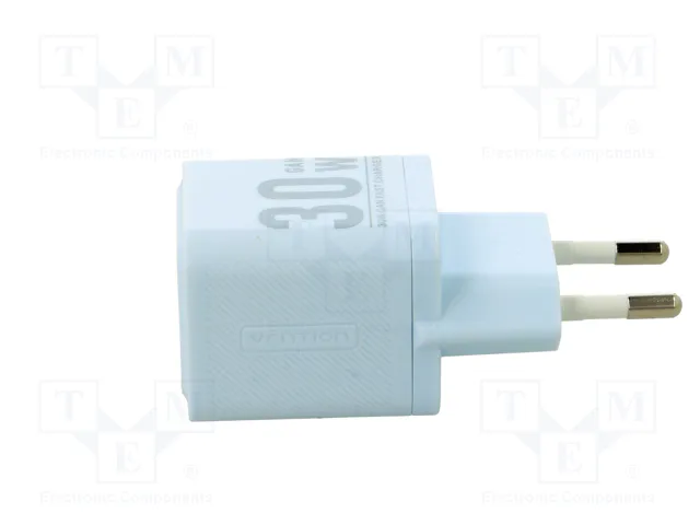 Vention FEQL0-EU Cargador GaN de Pared 30W con USB-C y USB-A Azul