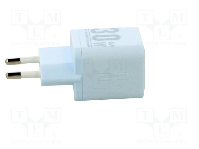 Vention FEQL0-EU Cargador GaN de Pared 30W con USB-C y USB-A Azul