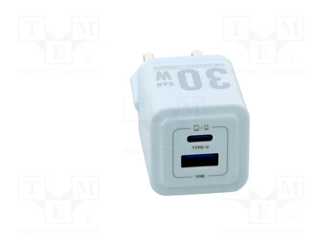 Vention FEQL0-EU Cargador GaN de Pared 30W con USB-C y USB-A Azul