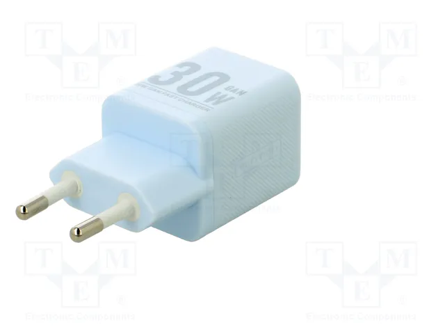 Vention FEQL0-EU Cargador GaN de Pared 30W con USB-C y USB-A Azul
