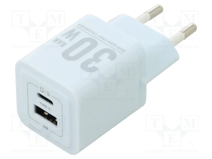 Vention FEQL0-EU Cargador GaN de Pared 30W con USB-C y USB-A Azul
