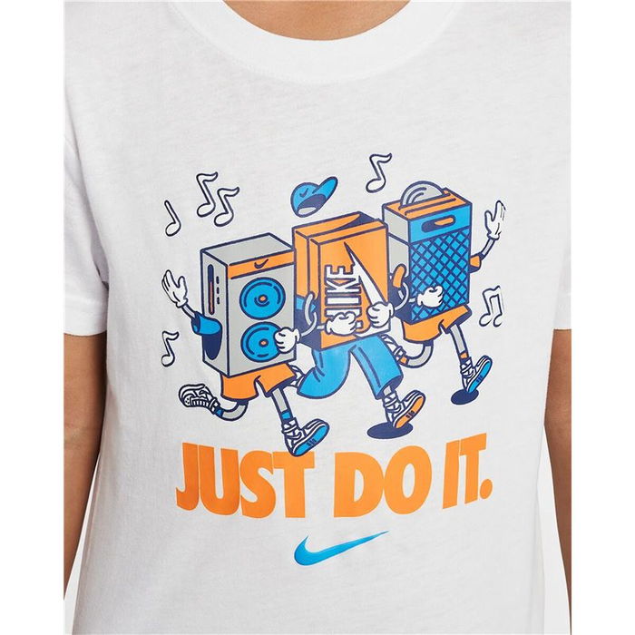 Camiseta de Manga Corta Infantil Nike Nkb Music Boxy Pals Ss Tee Blanco