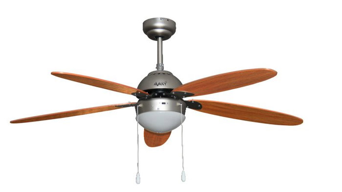 AVANT Ventilador de Techo Gris con Madera 132 cm 60W 5 Aspas con Lámpara