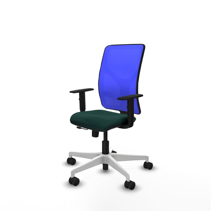 PIQUERAS Y CRESPO Silla de oficina Motilla con mecanismo Sincro/Traslack, Verde botella y Azul