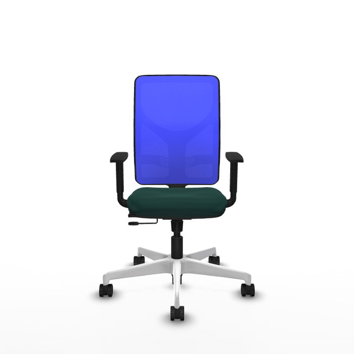 PIQUERAS Y CRESPO Silla de oficina Motilla con mecanismo Sincro/Traslack, Verde botella y Azul