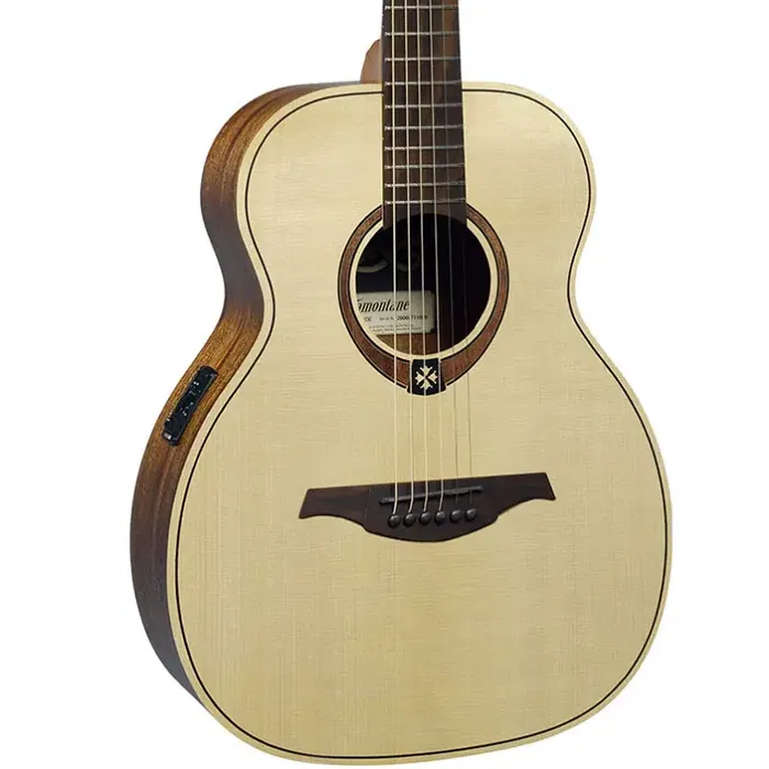 LAG Guitarra Acústica Travel A/E Abeto - Natural Tamaño Reducido Escala Corta para Viaje LAG Guitarra Acústica Travel A/E Abeto - Natural Tamaño Reducido Escala Corta para Viaje