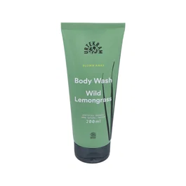 URTEKRAM Gel de Baño Wild Lemongrass 200ml - Aroma Fresco de Citronela y Cítricos - Certificado COSMOS ORGANIC EcoCert - Vegano