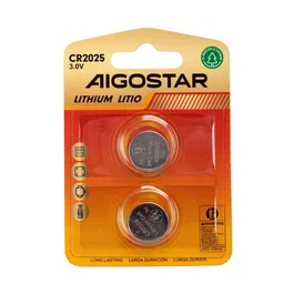 Aigostar Pilas de Botón CR2025 3V, 2 Unidades