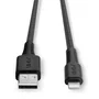 Lindy 31292 Cable Lightning a USB A de 2 Metros, Conectores Rectos Macho, Color Negro