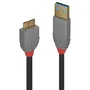 Lindy 36767 Cable USB 3.2 Gen 1 de 2 m, USB Tipo A a Micro-USB B Macho, Negro, 5 Gbit/s