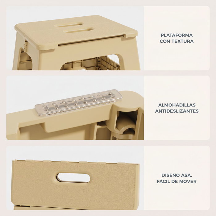 Confortime Taburete Plegable 3-Surt 39.5x33x45.5