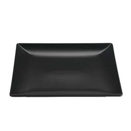 Ming Plato Llano Negro para Vajilla, 25.5x25.5x2.8 cm, no apto lavavajillas ni microondas (Set de 6)