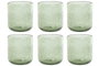 DKD Home Decor Set de 6 Vasos de Cristal Burbujas Verde 320ml