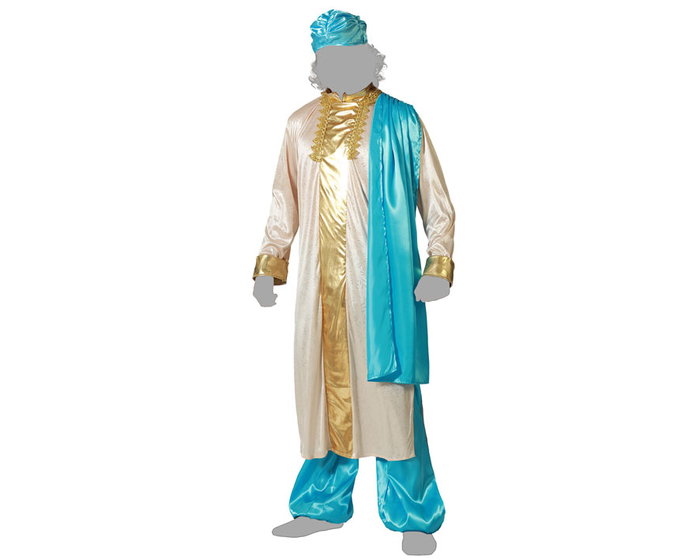 Otros Disfraz Hindú Adulto Hombre, Talla M-L, Color Beige, Incluye Pantalón, Túnica y Turbante Otros Disfraz Hindú Adulto Hombre, Talla M-L, Color Beige, Incluye Pantalón, Túnica y Turbante