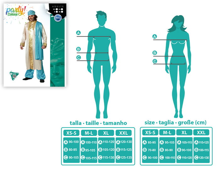 Otros Disfraz Hindú Adulto Hombre, Talla M-L, Color Beige, Incluye Pantalón, Túnica y Turbante Otros Disfraz Hindú Adulto Hombre, Talla M-L, Color Beige, Incluye Pantalón, Túnica y Turbante