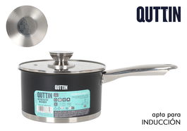 Inde Cazo Acero Inoxidable 18 cm (2,2 L) con Tapa, Línea Hermes Matt (4 Unidades)