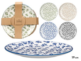 Vessia Plato Postre Colores Surtidos Cerámica Porcelana 19x19 cm (Set de 24)