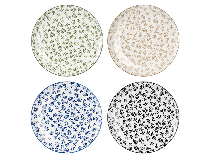 Vessia Plato Postre Colores Surtidos Cerámica Porcelana 19x19 cm (Set de 24)