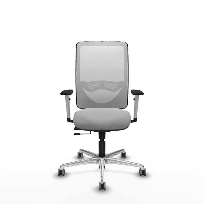 PIQUERAS Y CRESPO Silla de oficina Zulema con mecanismo Sincro/Traslack, Gris claro y Blanco