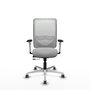 PIQUERAS Y CRESPO Silla de oficina Zulema con mecanismo Sincro/Traslack, Gris claro y Blanco