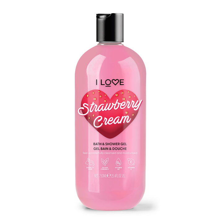 Strawberries & Cream, Hidratante, Gel de ducha, Para todo tipo de pieles, 750 ml