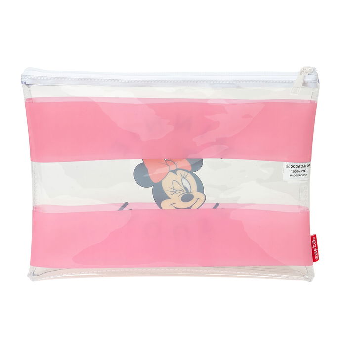 Neceser Infantil Minnie Mouse Beach Rosa Transparente
