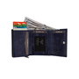 Zoozie Bags Bryant Cartera para Hombre Piel Auténtica Azul Oscuro 10.5x2x8 cm