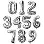 Party Time Globo Cifra Plateado Fiesta Decoración Cumpleaños Altura 85 cm