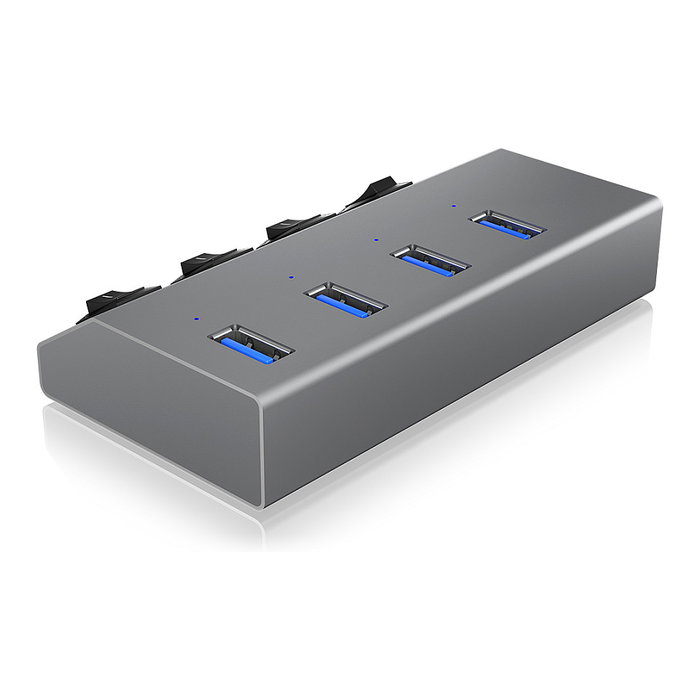 ICY BOX IB-HUB1405 Hub USB 3.2 Gen 1 con 4 puertos Type-A y interruptores individuales ICY BOX IB-HUB1405 Hub USB 3.2 Gen 1 con 4 puertos Type-A y interruptores individuales