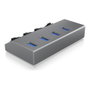 ICY BOX IB-HUB1405 Hub USB 3.2 Gen 1 con 4 puertos Type-A y interruptores individuales