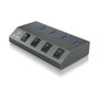 ICY BOX IB-HUB1405 Hub USB 3.2 Gen 1 con 4 puertos Type-A y interruptores individuales