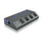 ICY BOX IB-HUB1405 Hub USB 3.2 Gen 1 con 4 puertos Type-A y interruptores individuales