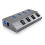 ICY BOX IB-HUB1405 Hub USB 3.2 Gen 1 con 4 puertos Type-A y interruptores individuales