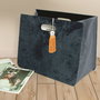 Home Deco Factory Revistero Plegable Terciopelo Azul para Revistas 30x19x40 cm