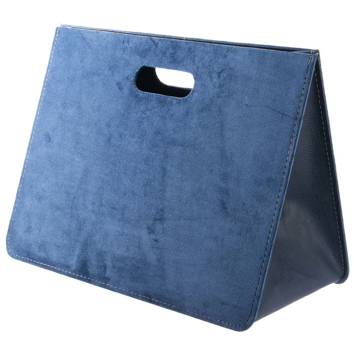 Home Deco Factory Revistero Plegable Terciopelo Azul para Revistas 30x19x40 cm