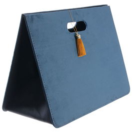 Home Deco Factory Revistero Plegable Terciopelo Azul para Revistas 30x19x40 cm
