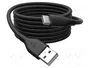 DIGITUS Cable USB 2.0 de Silicona USB A a USB C, 0,5 m, Negro