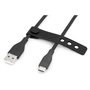 DIGITUS Cable USB 2.0 de Silicona USB A a USB C, 0,5 m, Negro