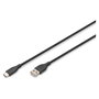 DIGITUS Cable USB 2.0 de Silicona USB A a USB C, 0,5 m, Negro