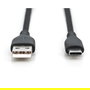 DIGITUS Cable USB 2.0 de Silicona Tipo C a USB A, 0.5m, Negro