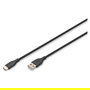 DIGITUS Cable USB 2.0 de Silicona Tipo C a USB A, 0.5m, Negro