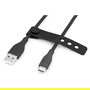 DIGITUS Cable USB 2.0 de Silicona Tipo C a USB A, 0.5m, Negro