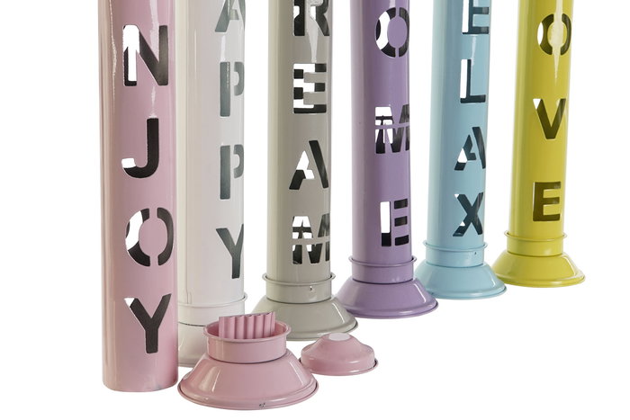 DKD Home Decor Soporte Incienso Multicolor Metal 8 x 8 x 32 cm (6 Unidades)