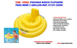 Rosco Flotador para Bebé de 3 Anillos