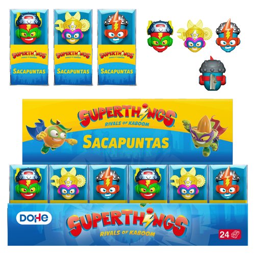 DOHE Surtido de Sacapuntas Superthings de 24 Unidades (3 Modelos) DOHE Surtido de Sacapuntas Superthings de 24 Unidades (3 Modelos)