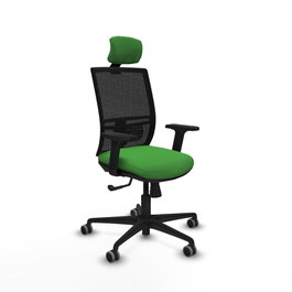 PIQUERAS Y CRESPO Silla de oficina Yunquera Verde y Negro con mecanismo Sincro