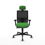 PIQUERAS Y CRESPO Silla de oficina Yunquera Verde y Negro con mecanismo Sincro