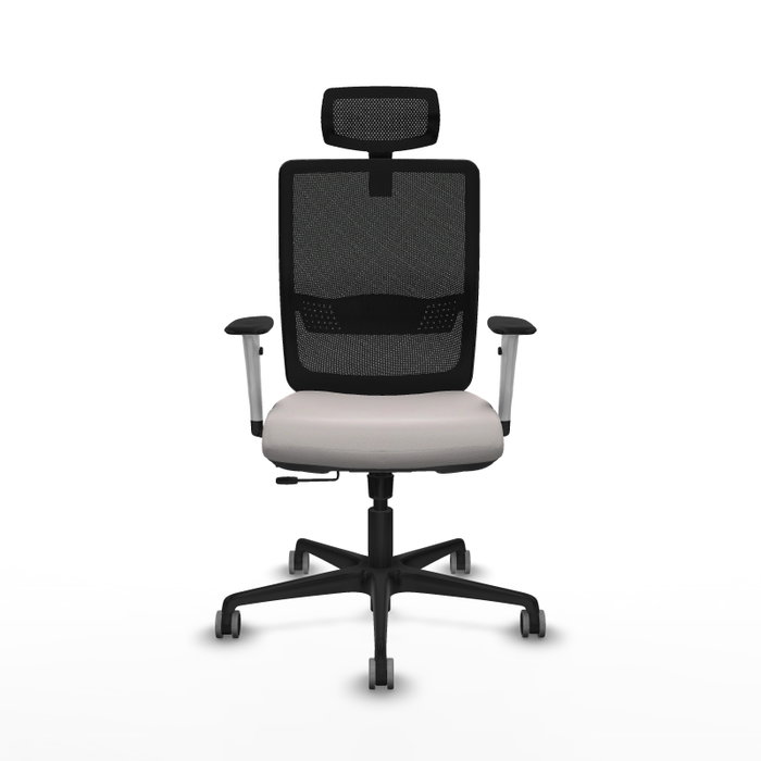 PIQUERAS Y CRESPO Silla de oficina Haches con mecanismo Sincro/Traslack, Blanco y Negro