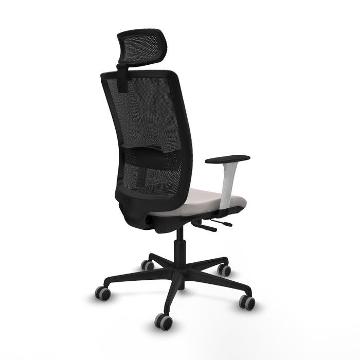 PIQUERAS Y CRESPO Silla de oficina Haches con mecanismo Sincro/Traslack, Blanco y Negro